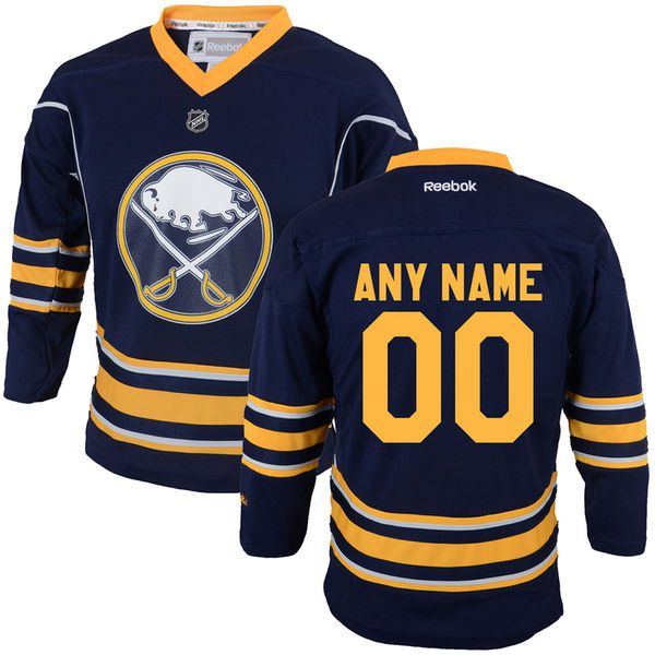 Reebok Buffalo Sabres Youth Replica Home Custom NHL Jersey - Navy Blue